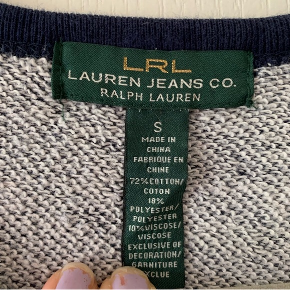 Ralph Lauren blue button shoulder knit sweater - Picture 3 of 5